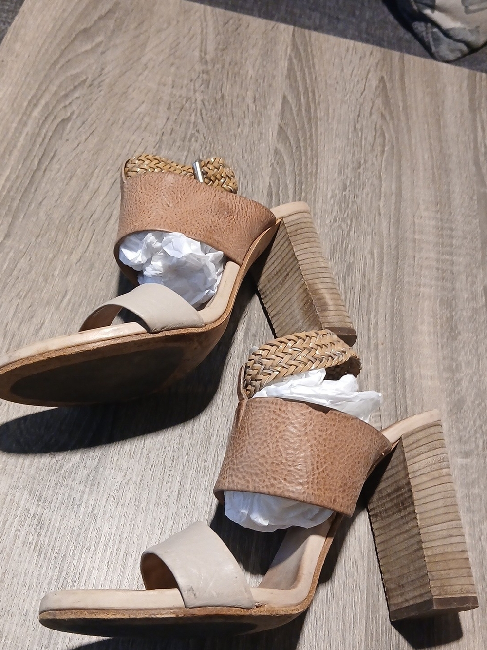 Brunello Cucinelli Braided Leather Block Heel Sandals Size 41 / US 11 - Picture 10 of 14